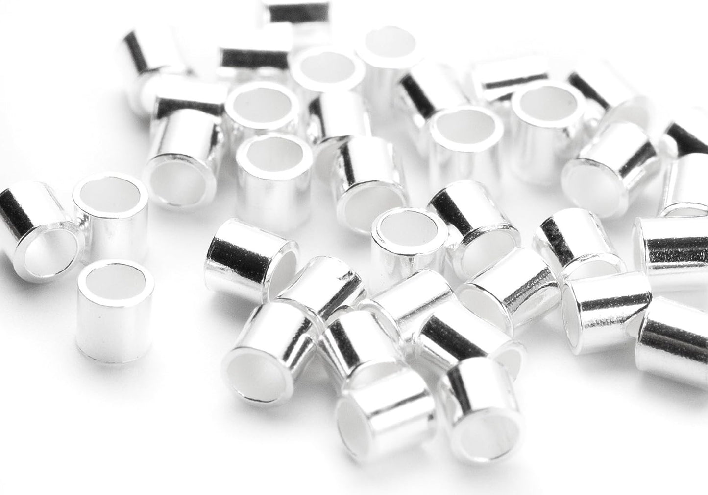 Cousin 2mm Sterling Silver Crimp Bead - 50pc