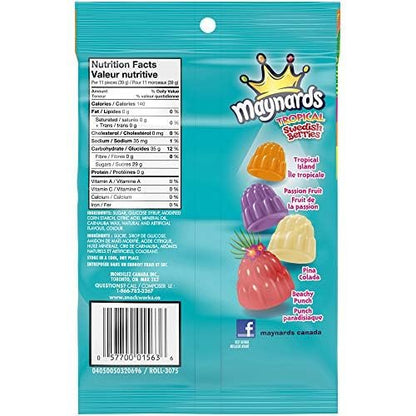 Maynards Gummy Tropical Swedish Berries 185g/6.5 oz, Imported from Canada}