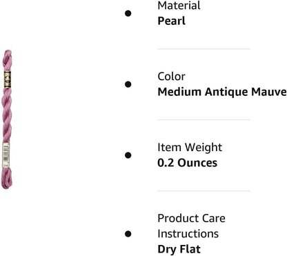 DMC 115 5-316 Pearl Cotton Thread, Medium Antique Mauve, Size 5