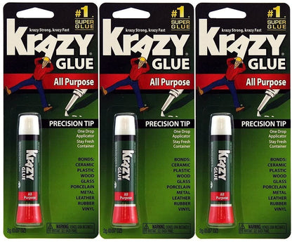 Krazy Glue Elmer's Original Crazy Super Glue All Purpose Instant Repair, 3 Piece