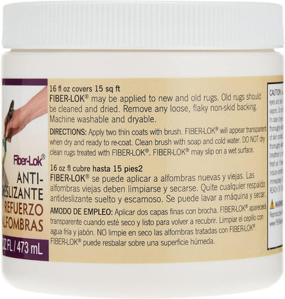 Environmental Technology Fiber-Lok Non-skid Backing (16 oz) Anti-Slip Natural Rubber Coating for Kitchen Rugs, Hardwood Floor Mats, Slippers, Runners, Carpets |Non-stain Machine-Washable Area Grippers