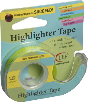 Lee Products Co. Economy Size Removable Highlighter Tape with Refillable Dispenser