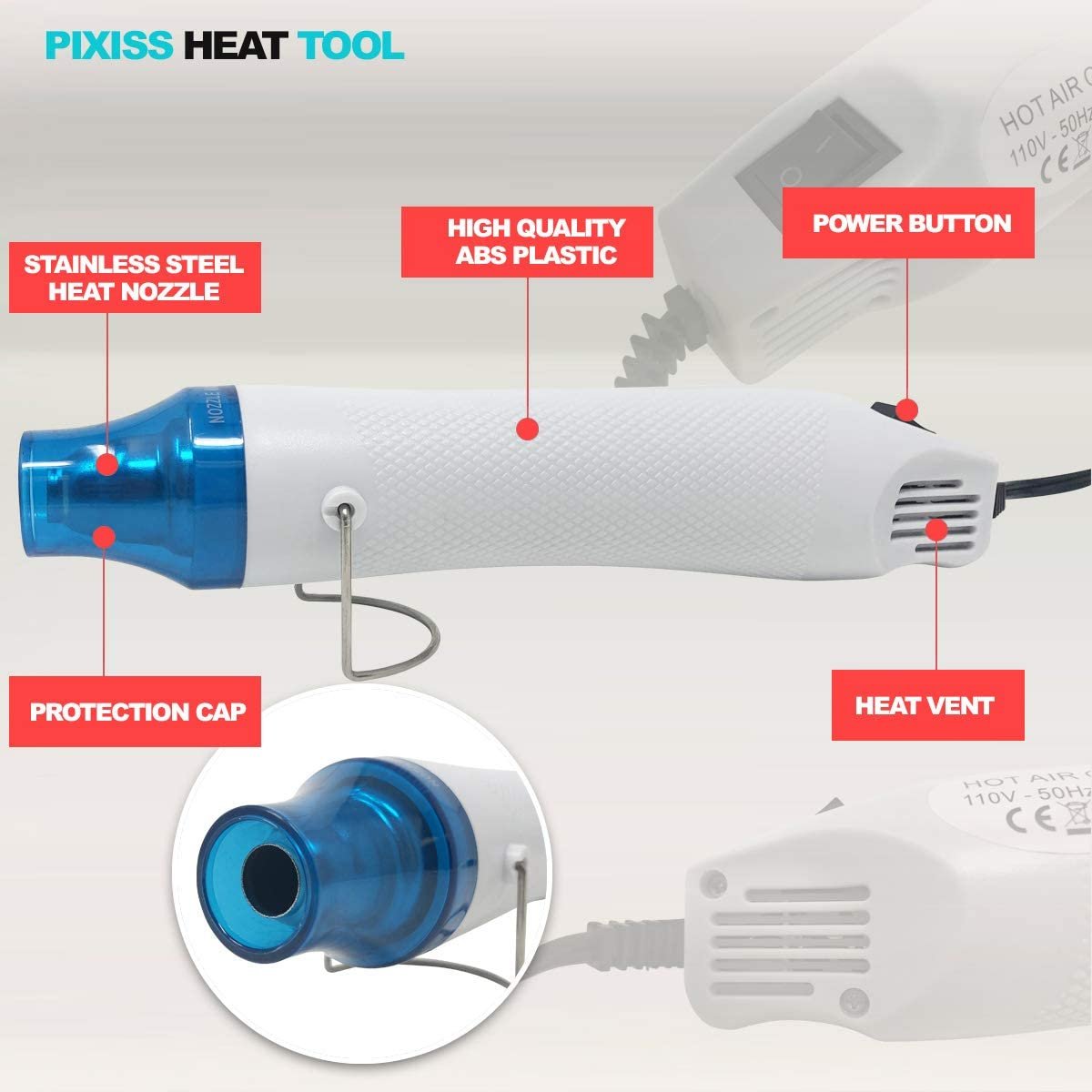 Embossing Kit with Heat Tool Bundle, Embossing Powder, Emboss-it Pens, Embossing Ink Pad, Embossing Magic Pad, 3X Acrylic Stamp Blocks, Craft Scoops