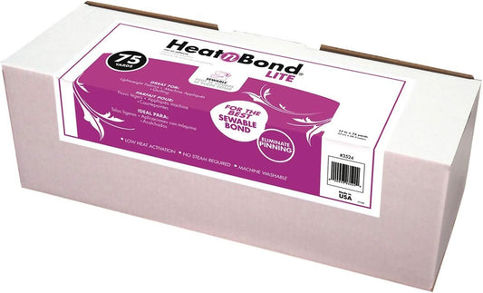 HeatnBond Lite Iron-On Adhesive, 17 Inches x 75 Yard, White