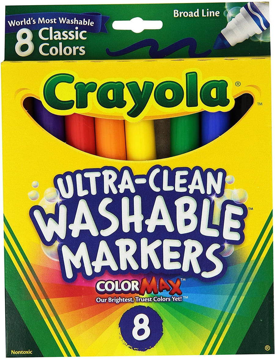 Crayola Broad Point Washable Markers - Pack of 2 (58-7808-2Pack), Blue