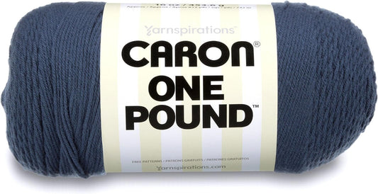 Caron One Pound Solids Yarn, 16oz, Gauge 4 Medium, 100% Acrylic - Cape Cod Blue- For Crochet, Knitting & Crafting ( 1 Piece )