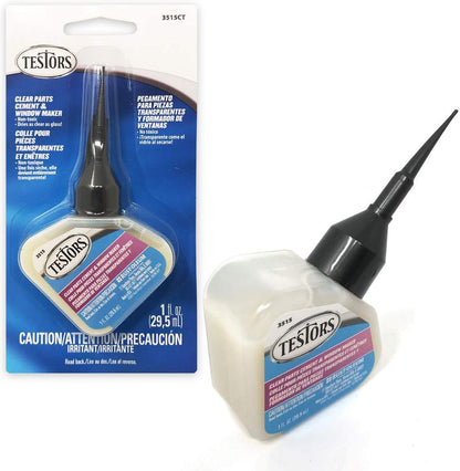 Testors Clear Parts Cement 1-Ounce, Pixiss 6 Fine Detail Miniatures Paint Brushes