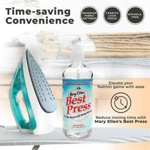 Mary Ellen's Best Press - Anti-Wrinkle Spray Starch for Ironing And Lilazoo's Household and Laundry Brush - Stain Remover Soft Bristle Scrub Brush for Shoes, Dishes, Bathrooms, Kitchens, Home Cleaning