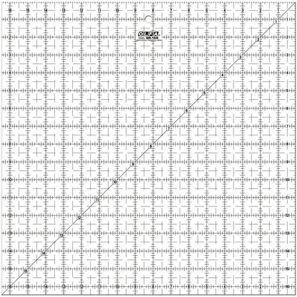 OLFA 1071800 QR-16S 16-1/2-Inch Square Frosted Advantage Acrylic Ruler