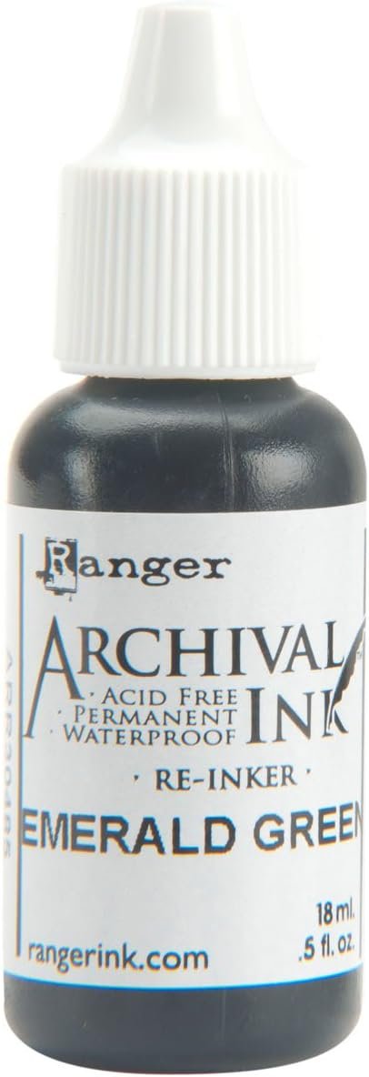 Ranger Archival Pad Reinker .5oz, Emerald Green