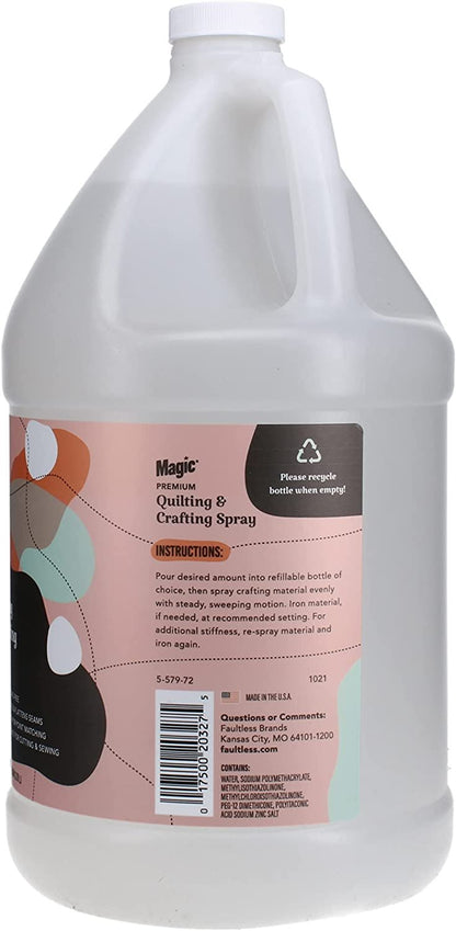 Magic Premium Quilting & Crafting Spray – Fabric Spray for Cutting, Creasing, & Sewing – Best Press Spray Starch for Quilting to Flatten Seams & Wrinkles – Wrinkle Spray - Premium Quilting & Crafting