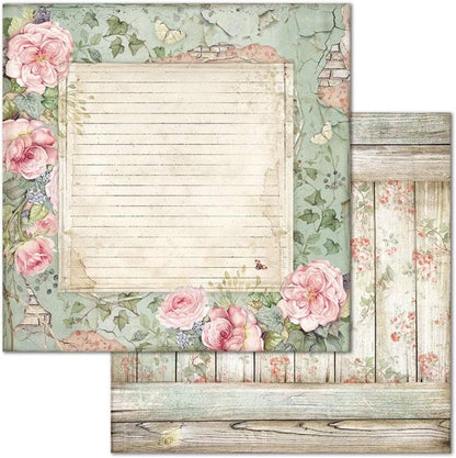 STAMPERIA INTERNATIONAL, KFT PAPER PAD 12X12 10PK HOUSE ROSE, 30.5 x 30.5 (12" x 12"), Multicoloured