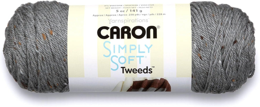 Caron Simply Soft Tweeds Yarn (4) Medium Gauge 100% Acrylic - 5oz - Machine Wash & Dry