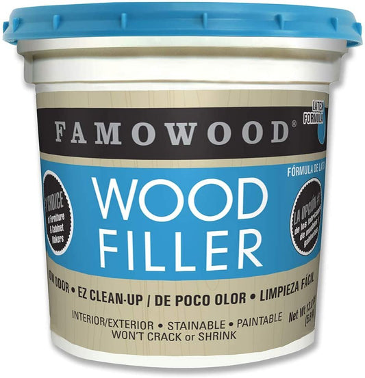 Famowood 40002126 Latex Wood Filler Natural, Gallon, Net Wt 13.0 lbs