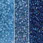 Miyuki Delica Seed Beads Bundle: Size 11/0, Blue Inside Color Lined Palette Collection DB1761, DB1762, DB1763