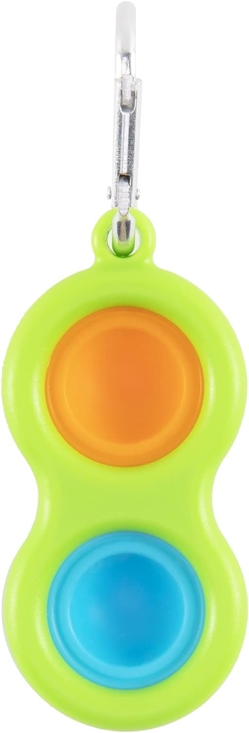 Fat Brain Toys Simpl Dimpl Bright Colors - Green - Popping Fidget Keychain, Kids & Adults