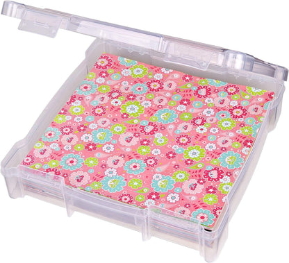 ArtBin 6912AB Essentials One-Compartment 12" x 12" Box, Art & Craft Organizer, [1] Plastic Storage Case, Clear, 14.125" x 13.625" x 3"