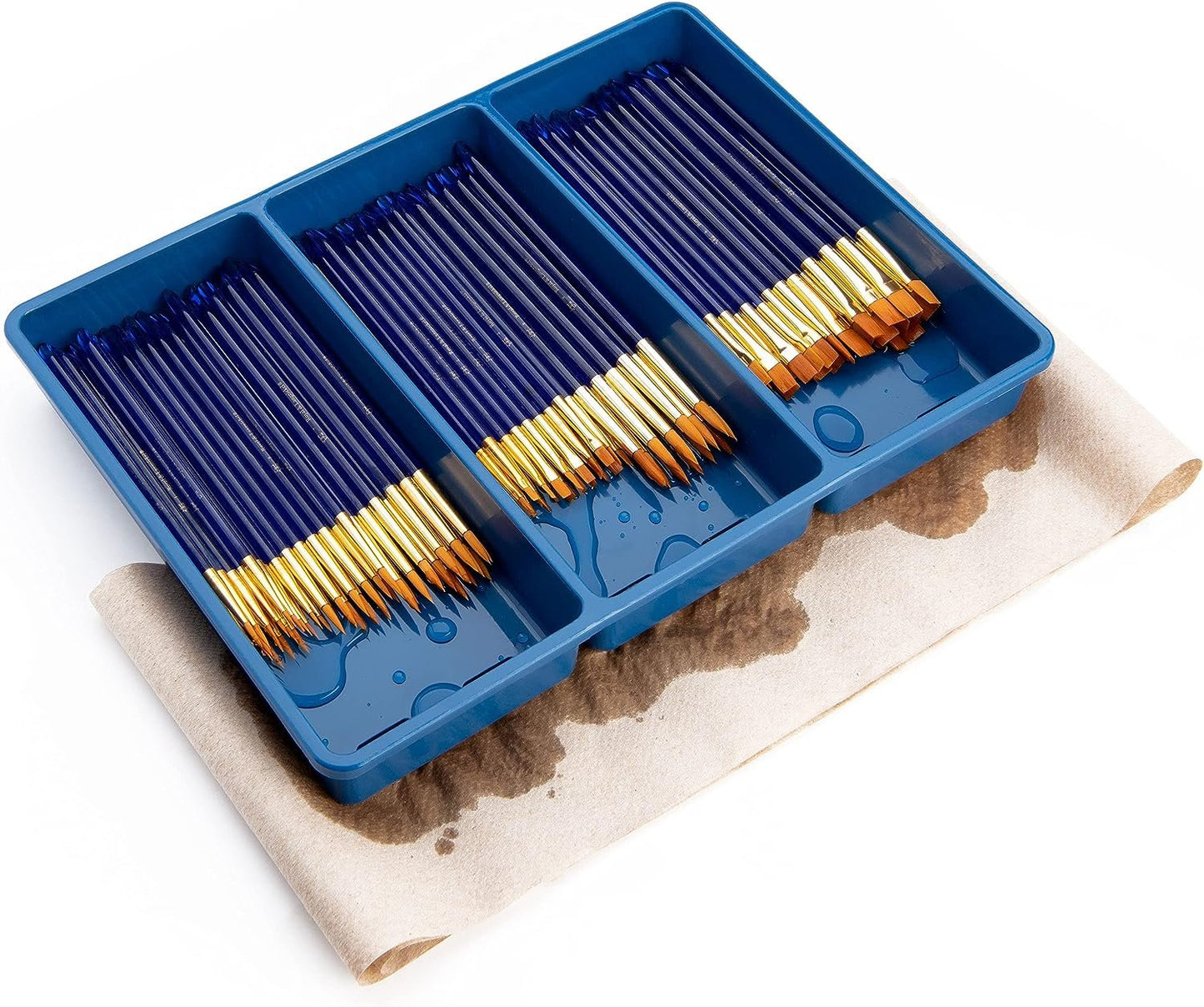 Royal Brush Gold Taklon Paint Brush Super Value Pack, Assorted Sizes, 120 Brushes