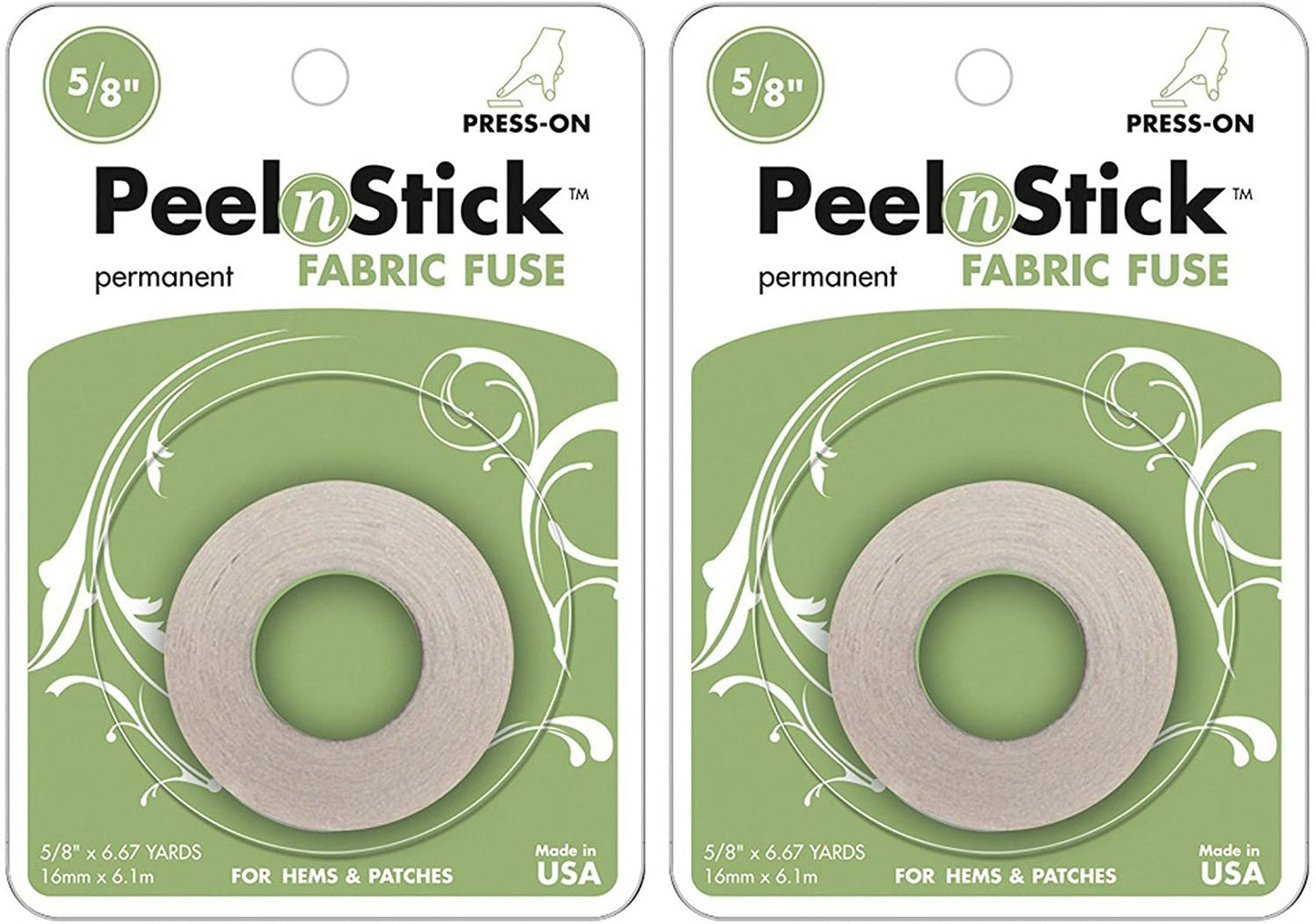 3346 Peel'n Stick Fabric Fuse Tape-5/8"X20 Feet (2-Pack)