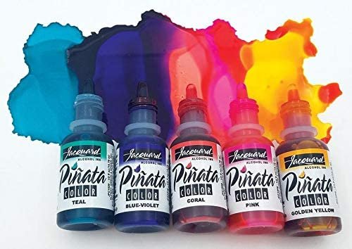 Jacquard Pinata Alcohol Inks Greens Bundle, Lime Green and Rainforest Green and 10x Pixiss Ink Blending Tools