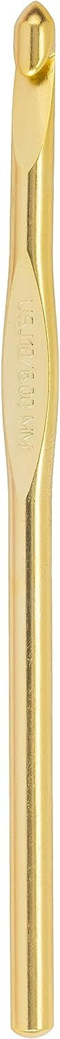 Susan Bates Silvalume Crochet Hooks 5-1/2": Size J (6mm), Light Yellow