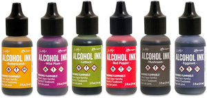 Alcohol Ink Set 7 Bottle Collection of Ranger Tim Holtz Alcohol Inks for Paper, Resin Epoxy Tinting, Petri Dish Making, 15ml/0.5-Ounce Alcohol Based Ink Each, Vibrant Colors and Metallic Mixitives