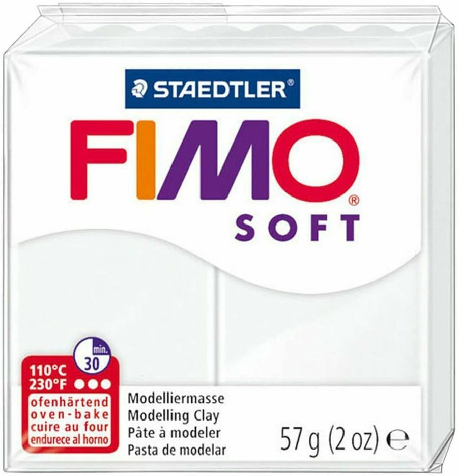 FIMO Soft Polymer Oven Bake Modelling Clay - 57g Blocks - Set of 6 - White