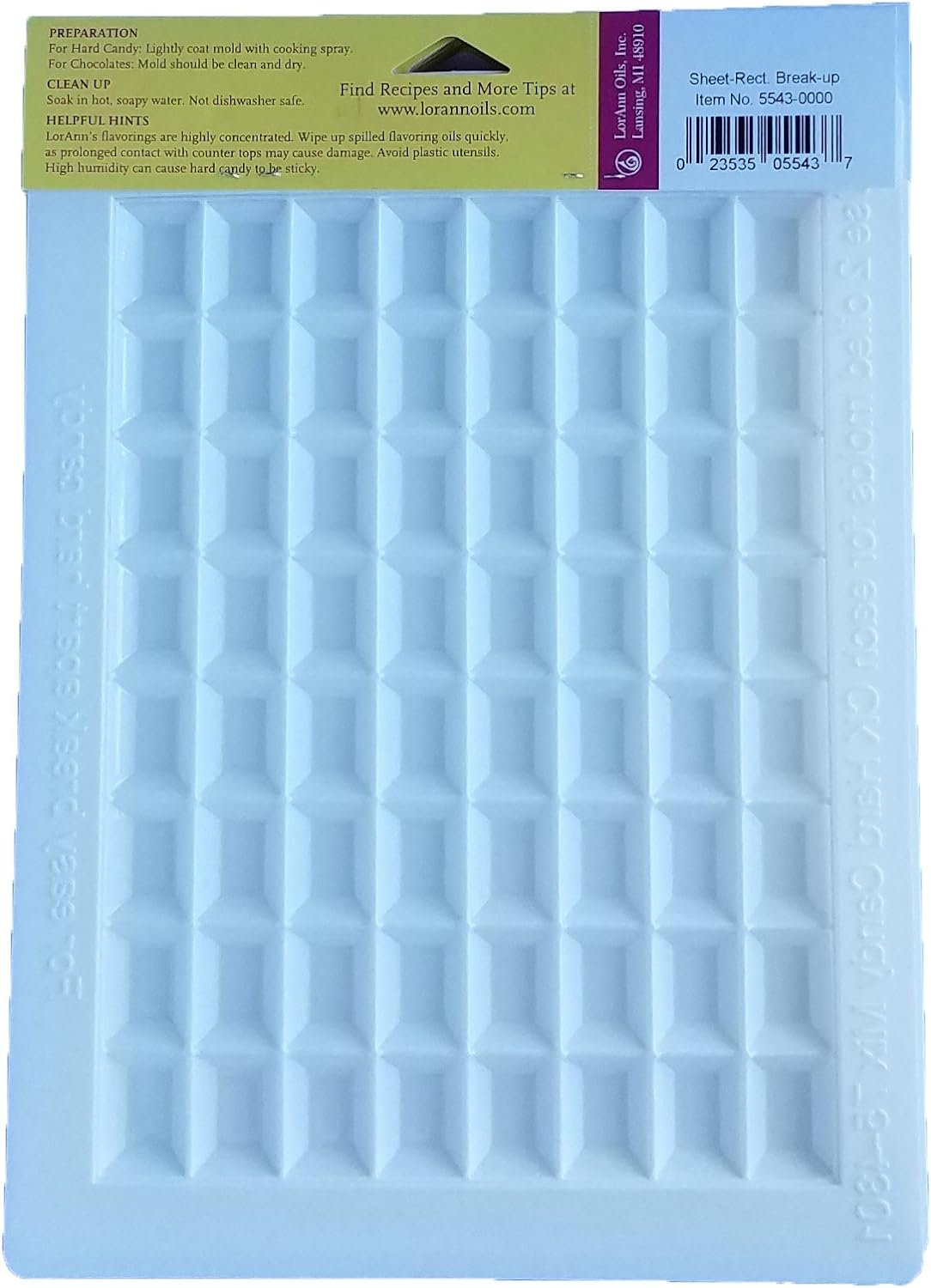 LorAnn Rectangle Breakup Sheet Mold (6-Pack)