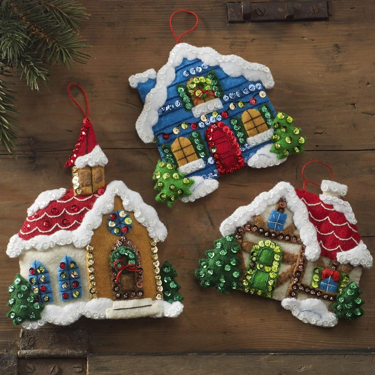 Bucilla Christmas Village Felt Applique Kit