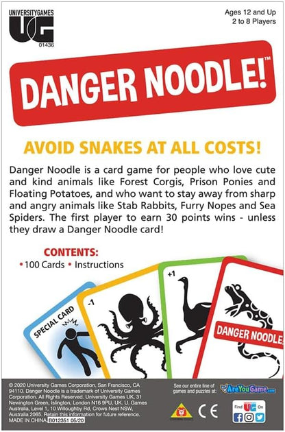 University Games | Danger Noodle Family Card Game, for 2 to 8 Players Ages 12 and Up