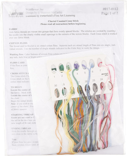 Janlynn 017-0112"Wildflower Jar" Counted Cross Stitch Kit (Parent)