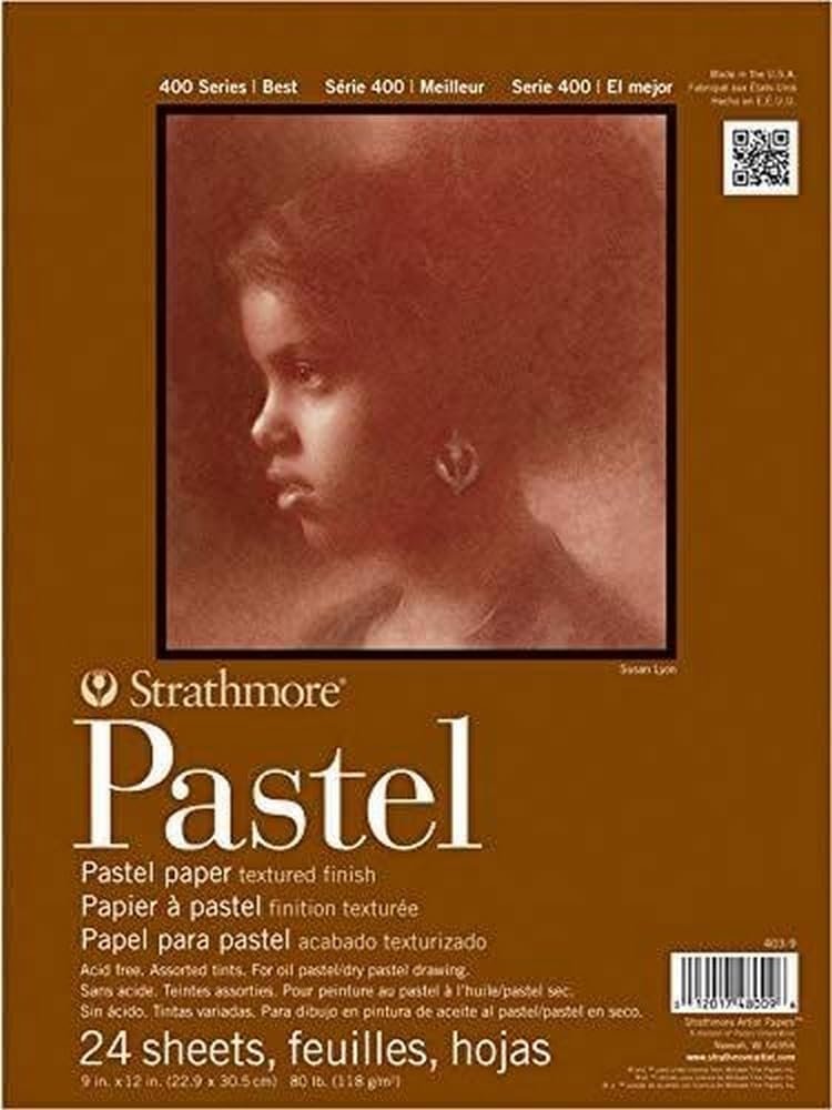 Strathmore 400 Series Pastel Pad, Assorted Colors, 11"x14" Glue Bound, 24 Sheets