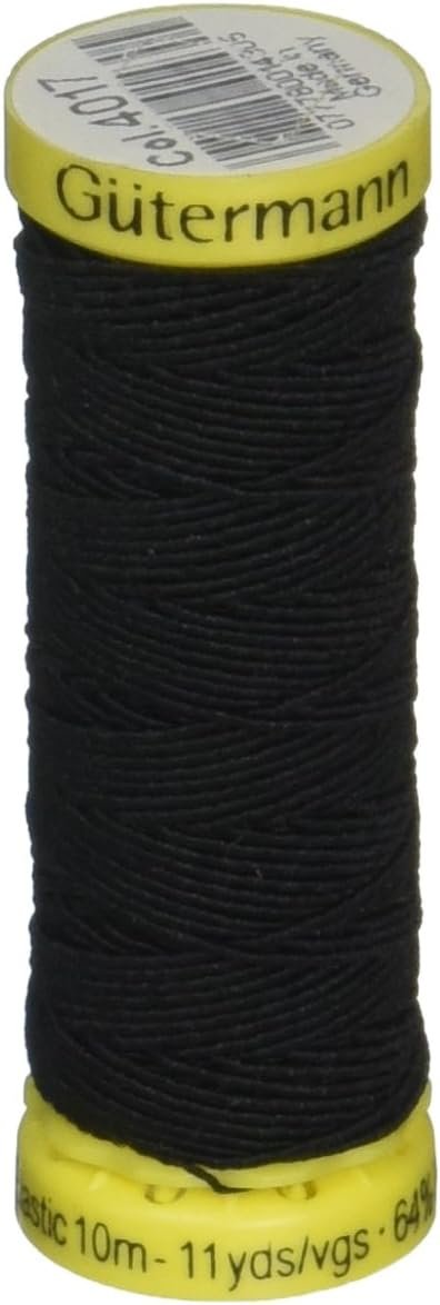 Gutermann Elastic Thread 11 Yards-Black