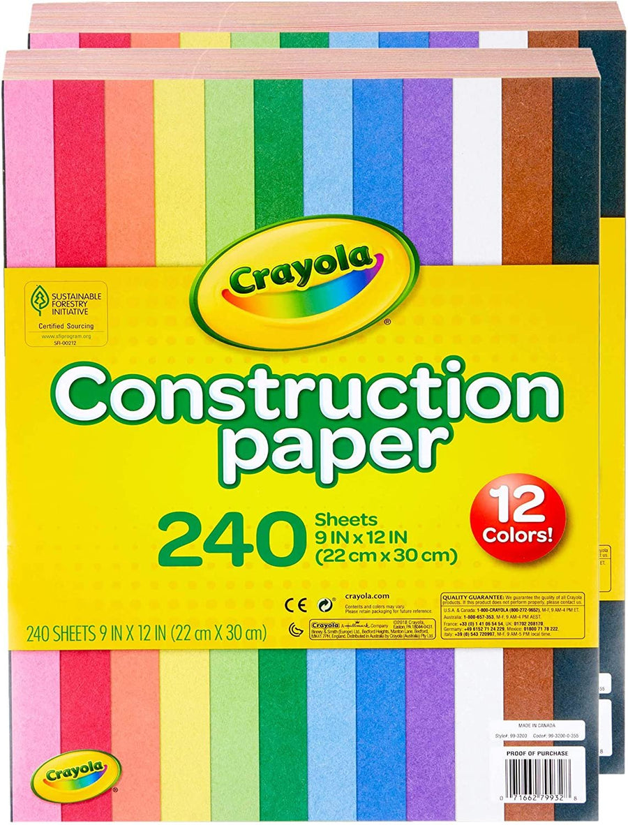 Crayola Black Construction Paper, Premium Art Supplies, Standard Size, 50 Count