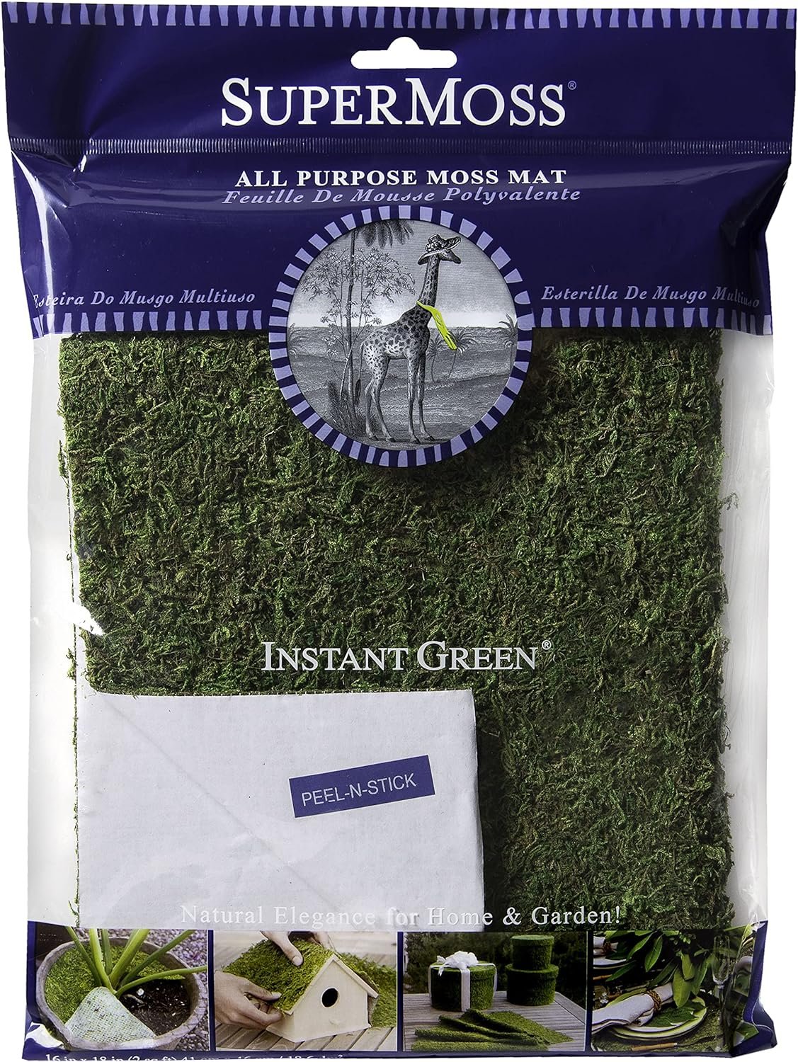 SuperMoss (22406) InstantGreen Moss Mat, Peel n Stick 18inx16in