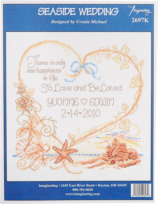 M & R Technologies Seaside Wedding Record Counted Cross Stitch, Multi-Colored