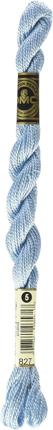 DMC 115 5-827 Pearl Cotton Thread, Very Light Blue, Size 5