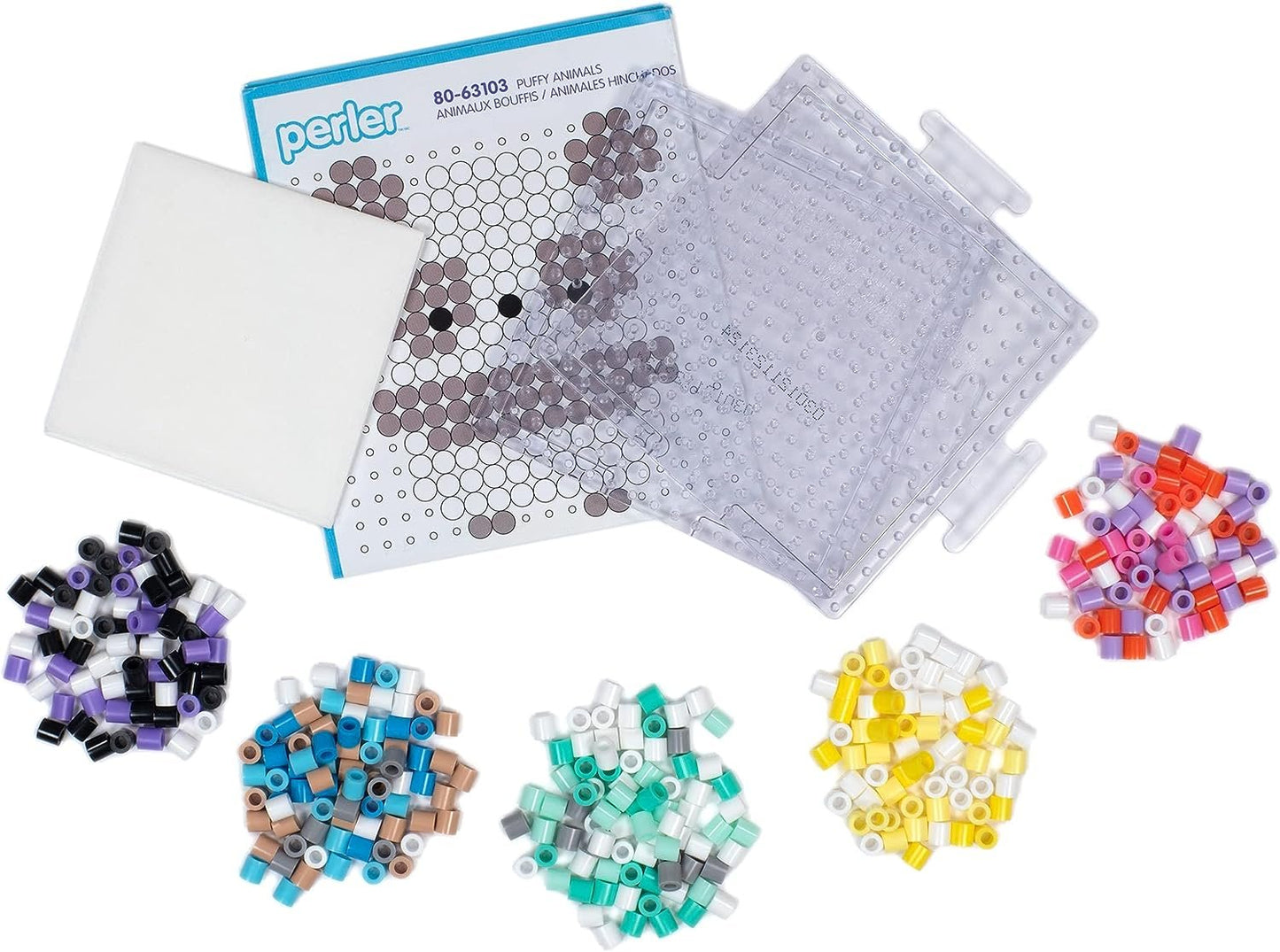 Perler Puffy Animals Fuse Bead Craft Kit for Kids, Multicolor 2004 Piece, Small