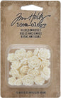 Embellishments by Tim Holtz Idea-ology, Heirloom Roses, Pack of 25, Assorted Sizes, White, TH93210