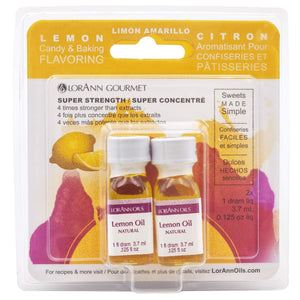 LorAnn Lemon Oil SS, Natural Flavor, 1 dram (.125 fl oz - 3.7ml - 1 teaspoon) - Twin pack