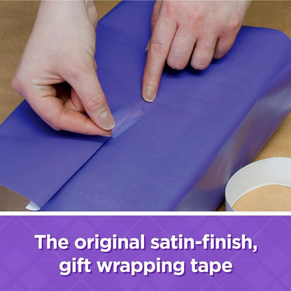 Scotch Gift Wrap Tape, 1 Roll, The Go-To Tape for the Holidays, The go-to tape for the holidays, Gives gifts a smooth, finished look, Gives gifts a smooth, finished look,3/4 x 650 Inches, Dispensered (15)