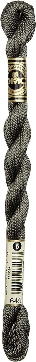 DMC 115 5-645 Pearl Cotton Thread, Very Dark Beaver Grey, Size 5