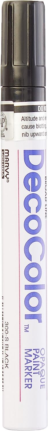 UCHIDA 300-C-1 Marvy Deco Color Broad Point Paint Marker, Black 7.25 x 1.88 x 0.5