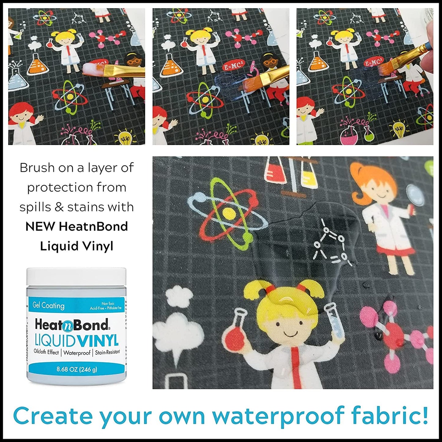 HeatnBond Liquid Vinyl Water Proof and Stain Resistant Gel Coating, 8.68 oz