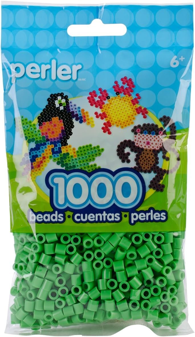 Bright Green Perler Beads for Kids Crafts, 1000 pcs