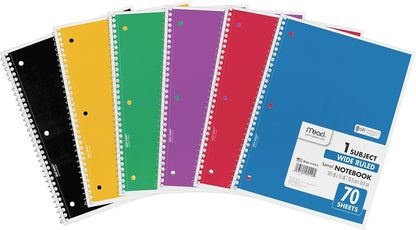 Mead Spiral Notebook, 1 Subject, Wide Ruled Paper