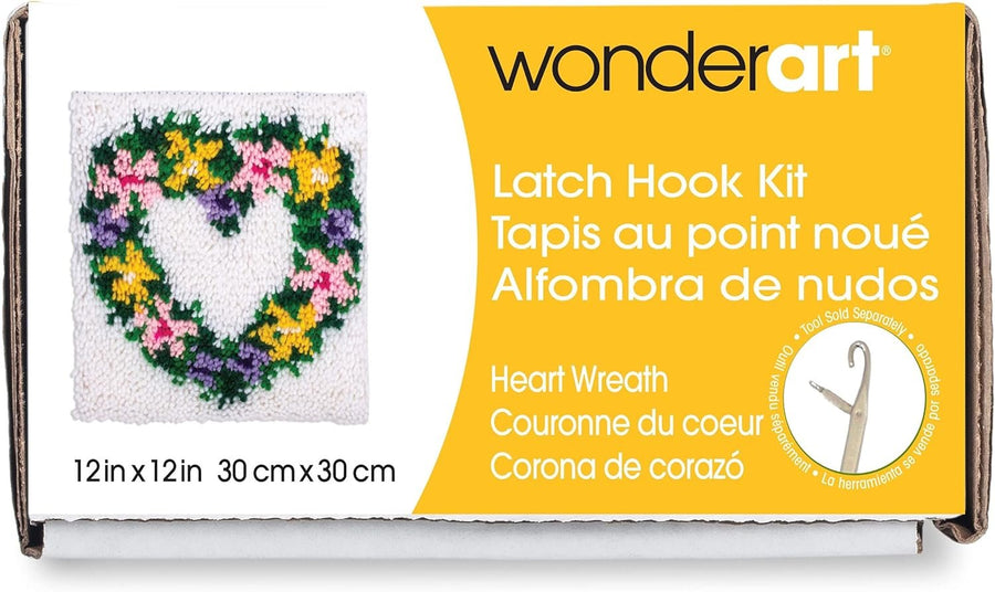 Wonderart Heart Wreath Latch Hook Kit, 12" X 12"