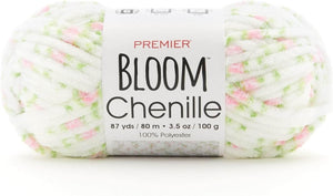 Premier Yarns Bloom Chenille Yarn, Floral Inspired Yarn, Ideal Yarn for Crocheting and Knitting, Made of Polyester, Super Soft and Machine-Washable, Begonia, 3.5 oz, 87 Yards
