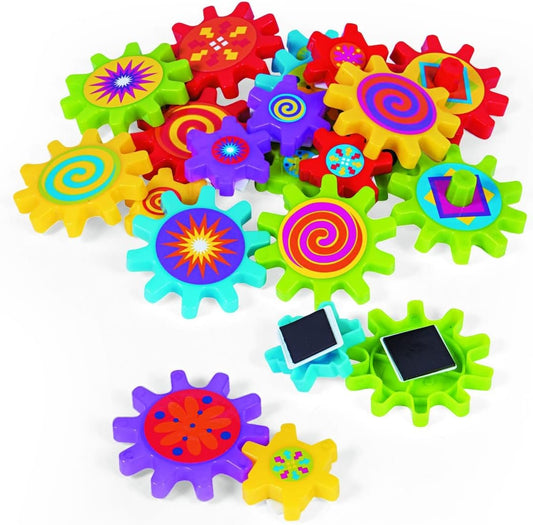 Fun Express 22 Pieces 4 Inch Spinning Gear Magnets, Fridge or Whiteboard Toys, Exploration and Educational Toys, Multicolor