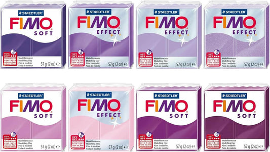 FIMO Soft & Effect Polymer Oven Modelling Clay - 57g - Set of 8 - Purple Tones